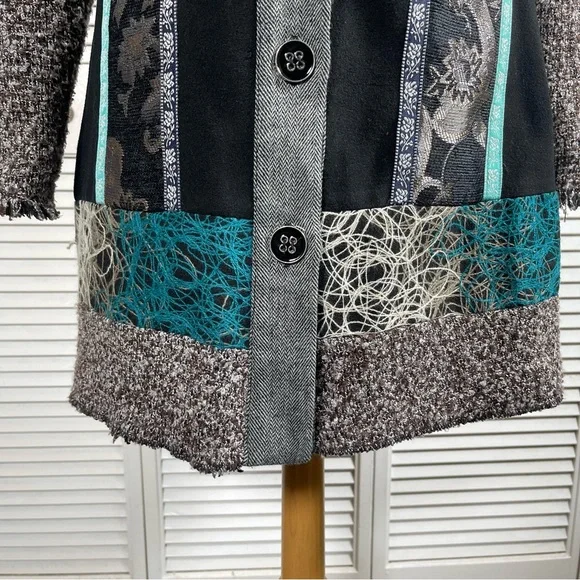 Dot Dot Couture Patchwork Knit Coat Jacket Size M NWOT - Picture 5 of 12